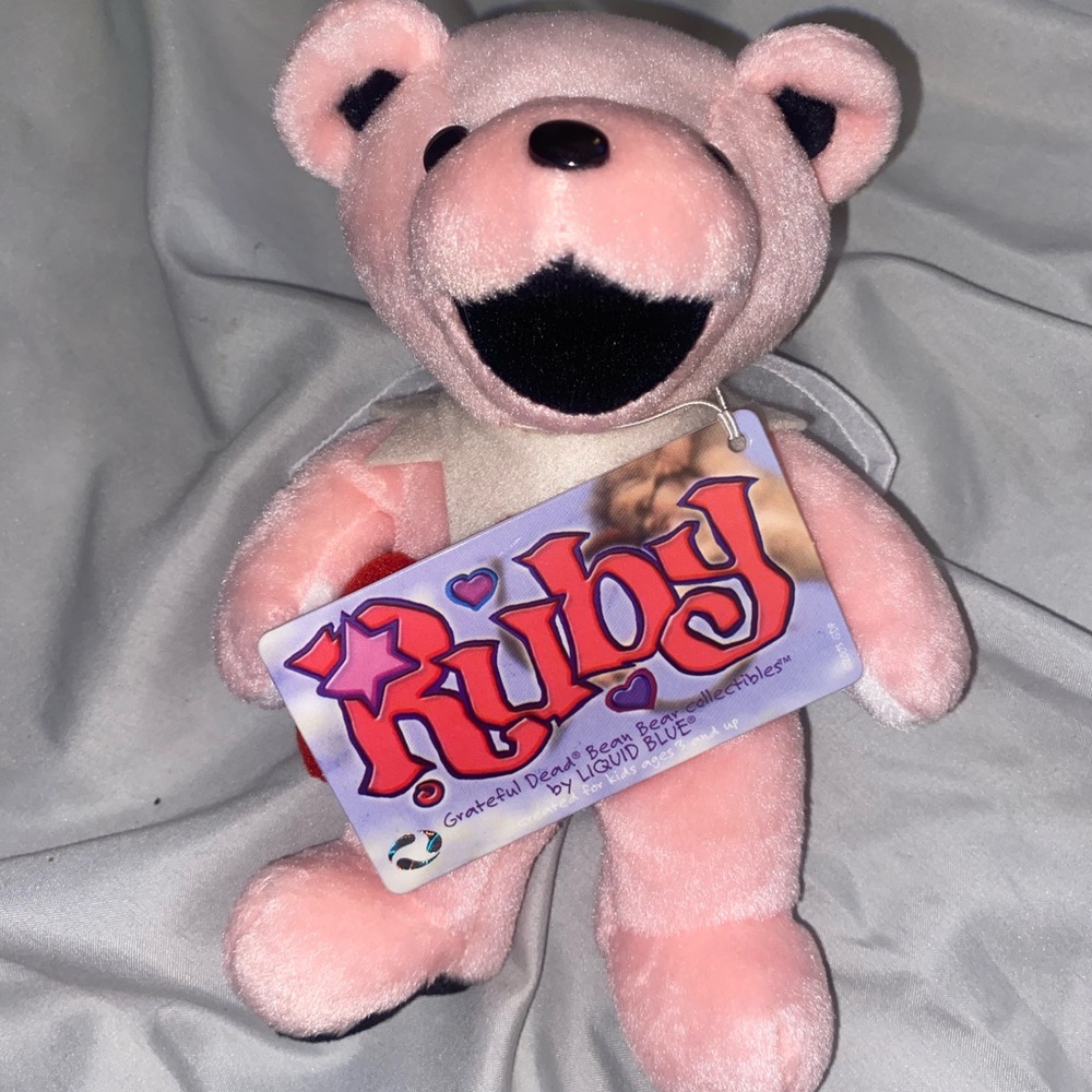 Grateful Dead Pink and Black Plush Teddy Bear